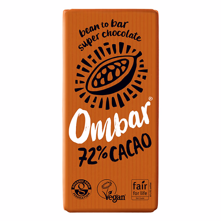 Ombar 72% Raw Cacao Chocolate Bar 70g