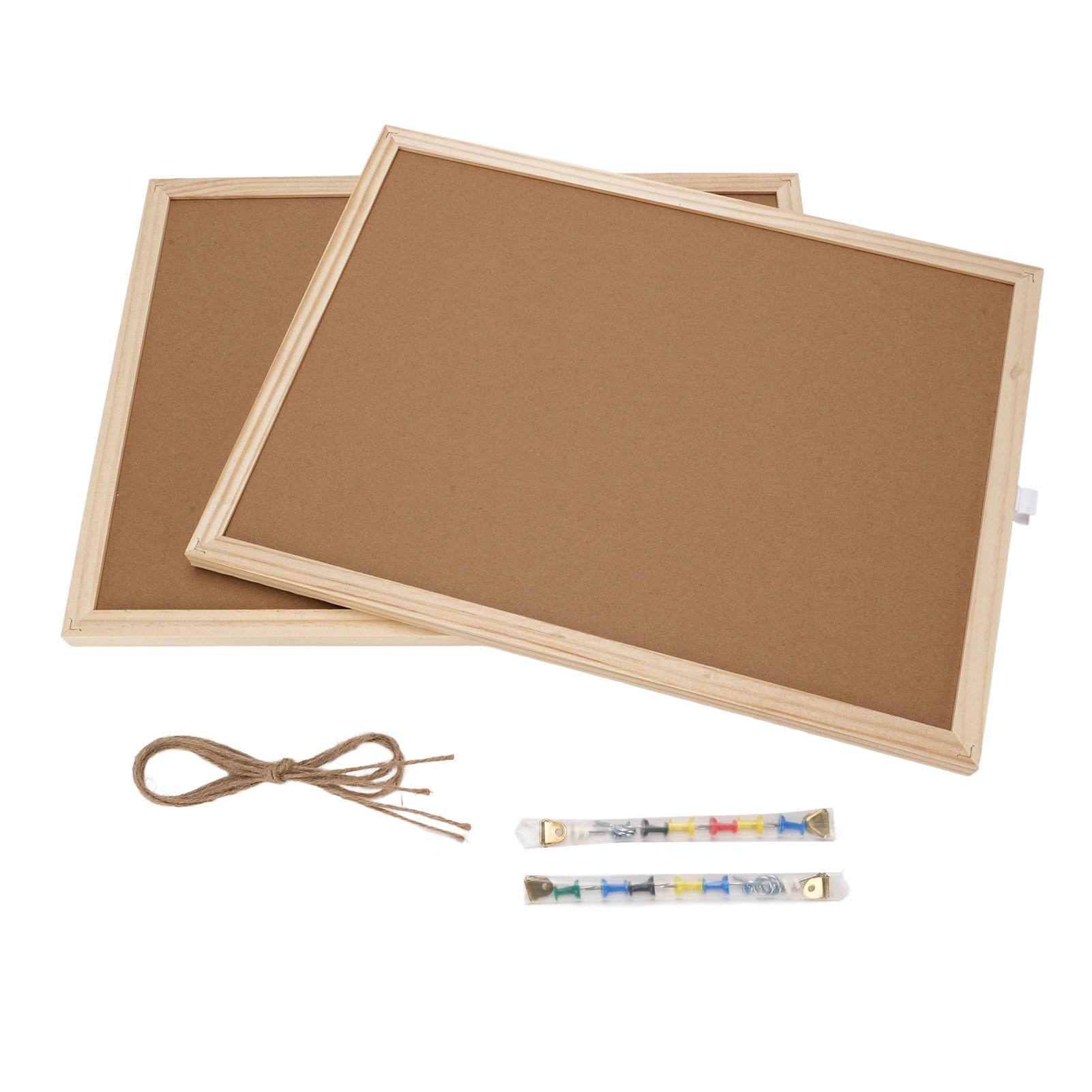 Vestidos 2Pcs Cork Boards 30x40cm with Wooden Frame Office Walls Decorative Hanging Pin Notice Memo Bulletin