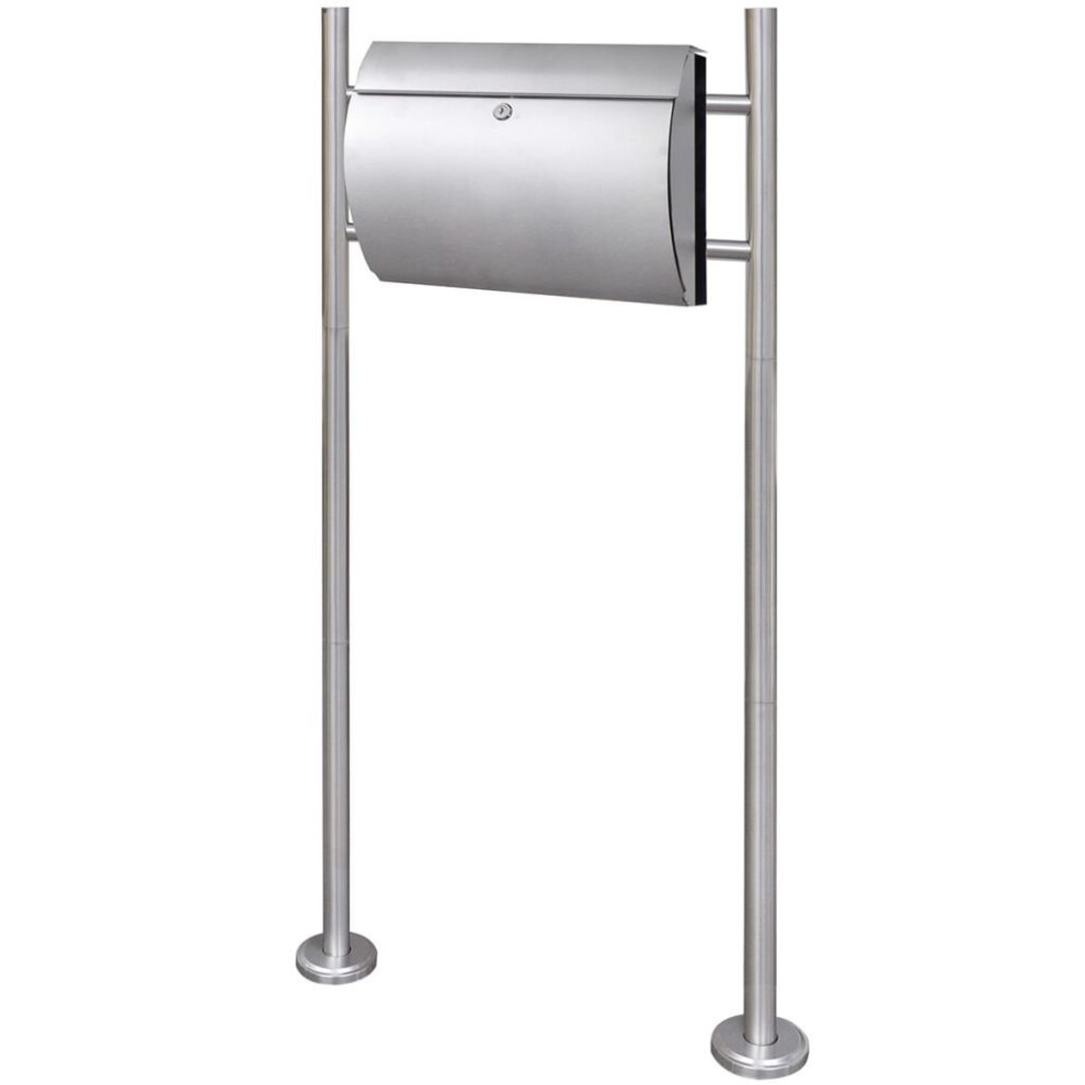 VidaXL Mailbox on Stand Stainless Steel