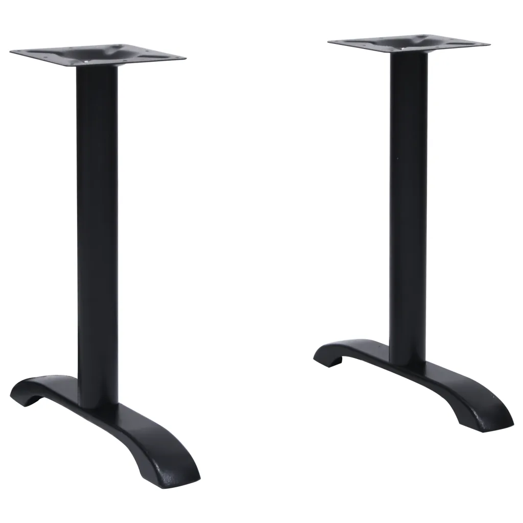 VidaXL Bistro Table Legs 2 pcs Black 61x8x72 cm Cast Iron