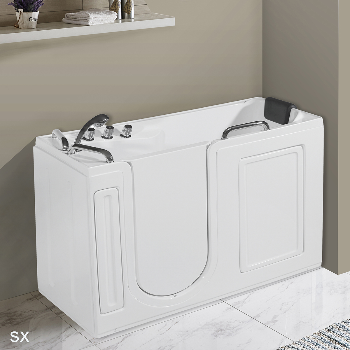 Senza MarcaGenerico Vasca da bagno per anziani con sportello accesso facilitato Doris lato chiuso SX