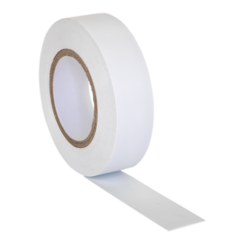 Sealey ITWHT10 PVC Insulating Tape 19mm x 20m White Pack of 10