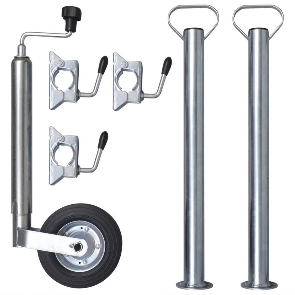 VidaXL 48 mm Jockey Wheel with 2 Support Tubes & 3 Split Clamps