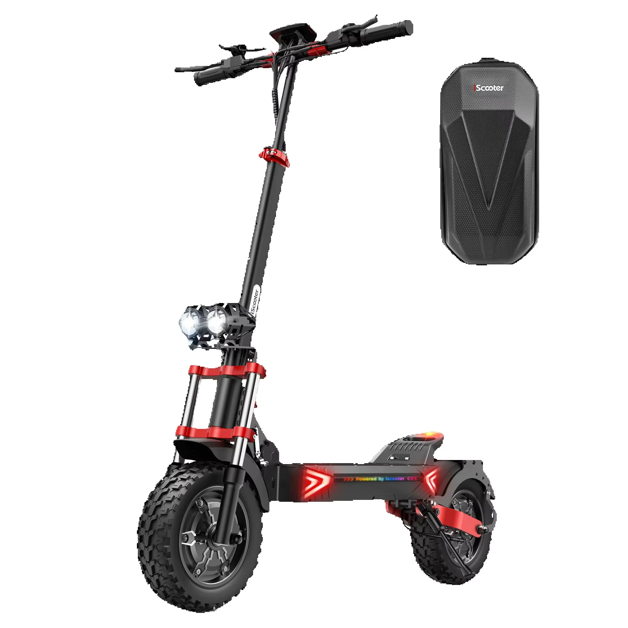 Aucun iScooter-iX8 Electric Scooter, 12-Inch Terrain Tire, 1200w*2 Dual Drive Motor, 48V20Ah Battery, Max