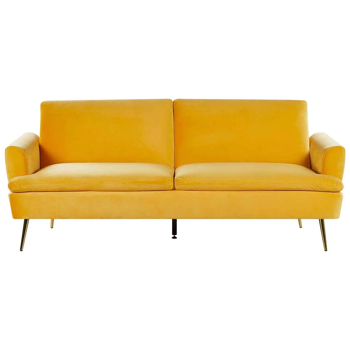 Beliani Modern Sofa Bed Vettre Yellow Velvet