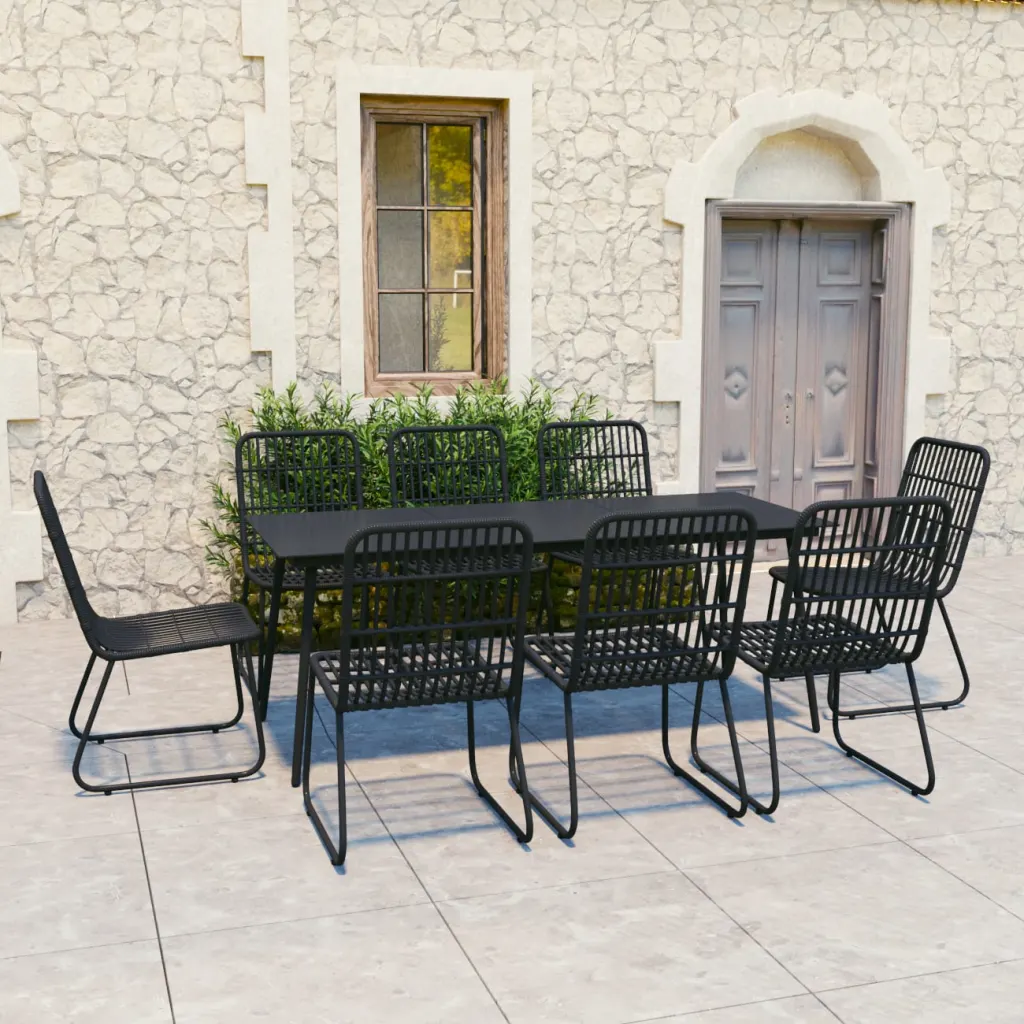 VidaXL 8 Seater Dining Set black
