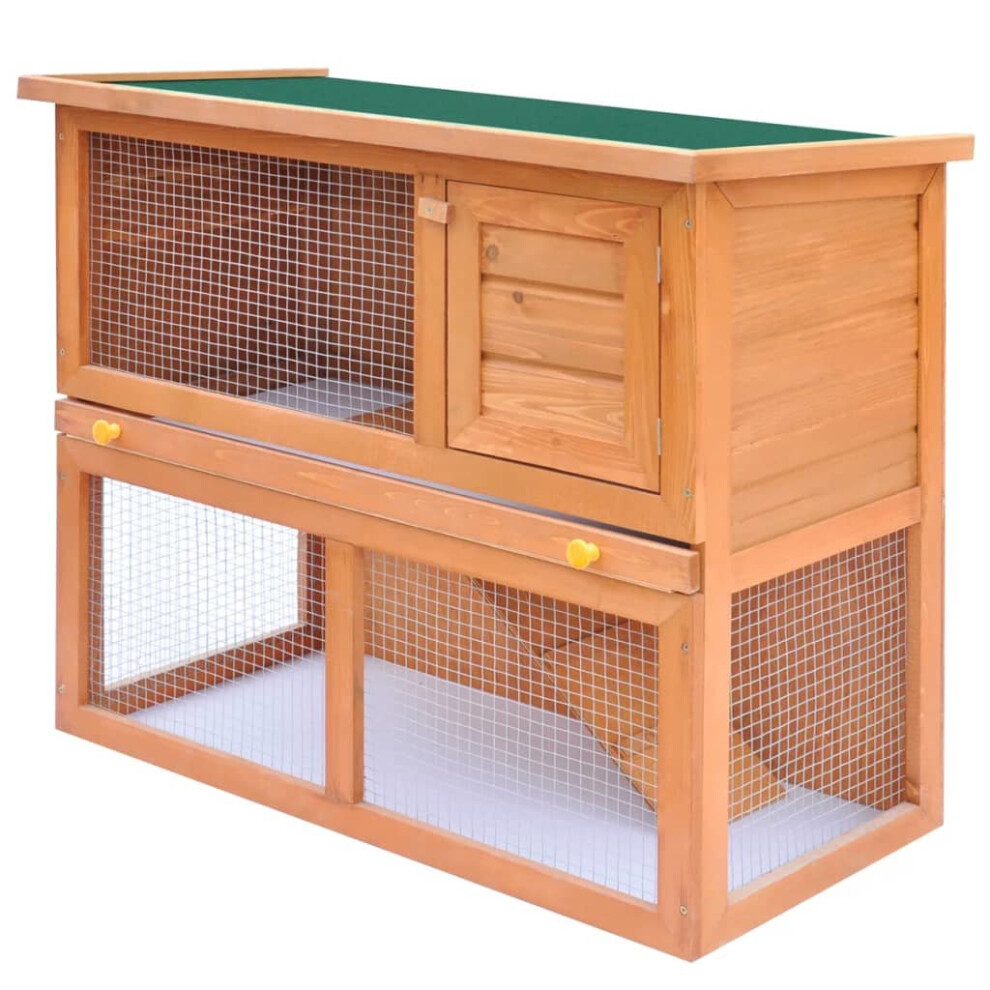VidaXL Outdoor Rabbit Hutch Small Animal House Pet Cage 1 Door Wood