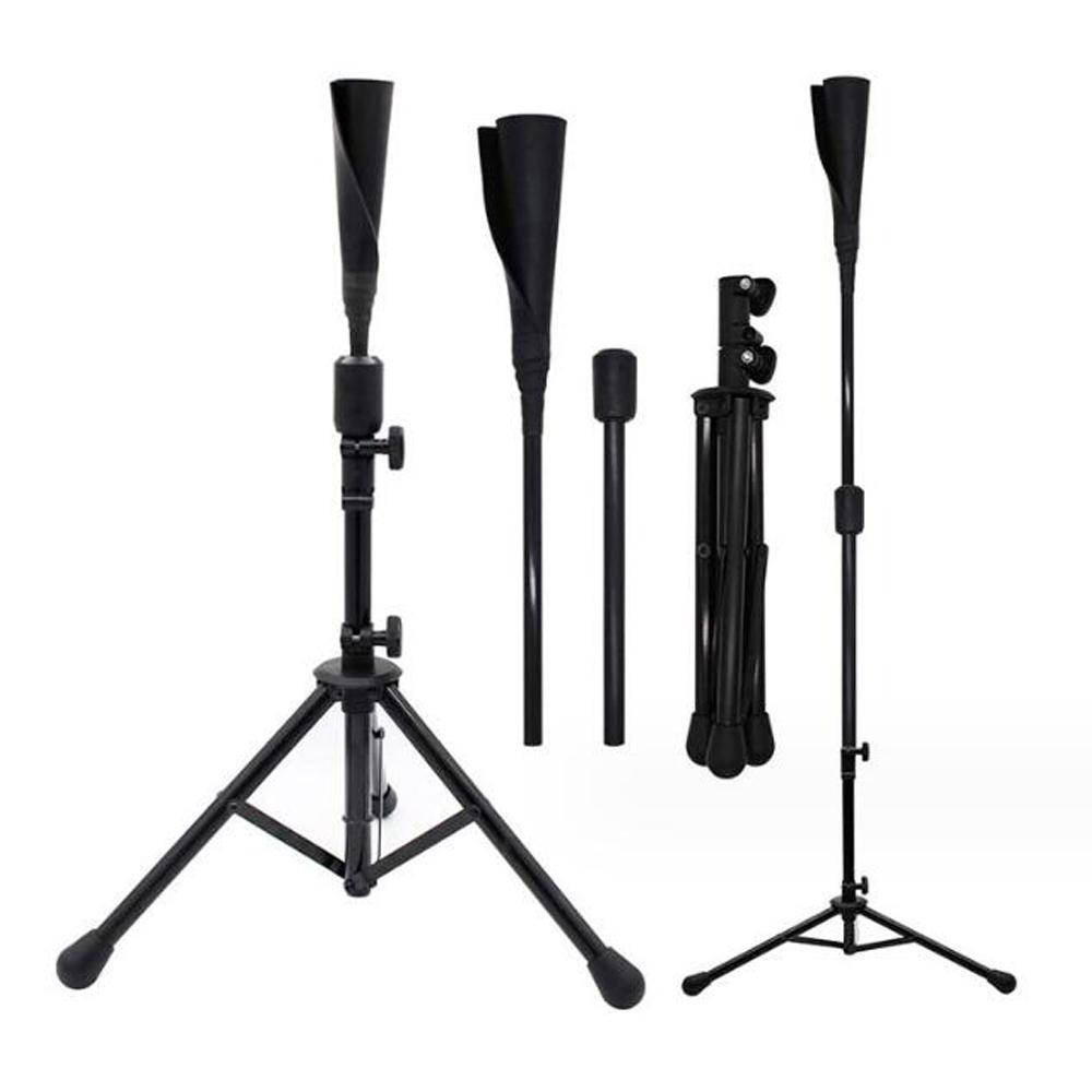 TOMTOP JMS Baseball Batting Tee Portable Softball Hitting Tripod Stand Base Tee Support Height Adjustment with black