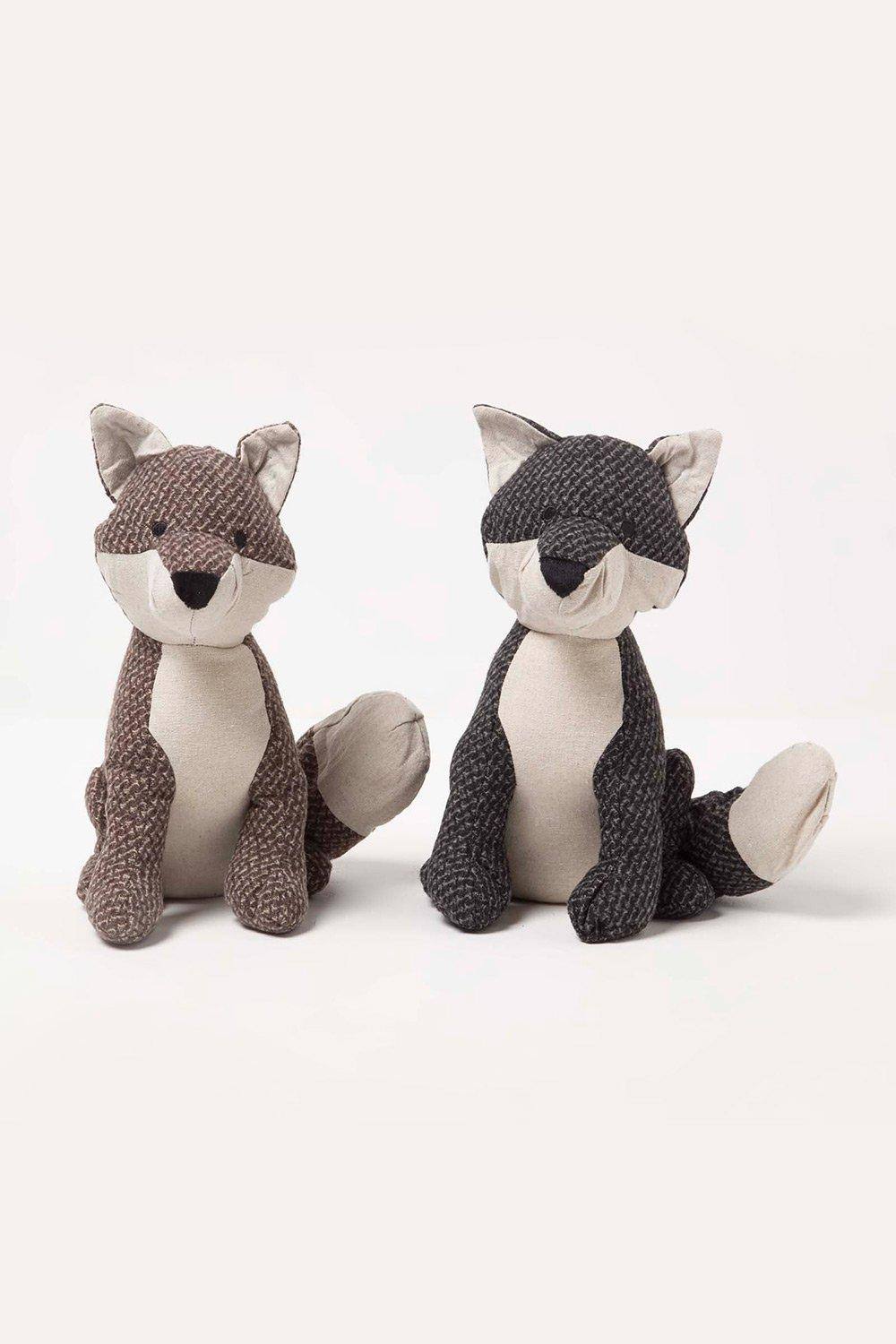 Homescapes Fox Door Stop - Set Of 2 - Animal Door Stops