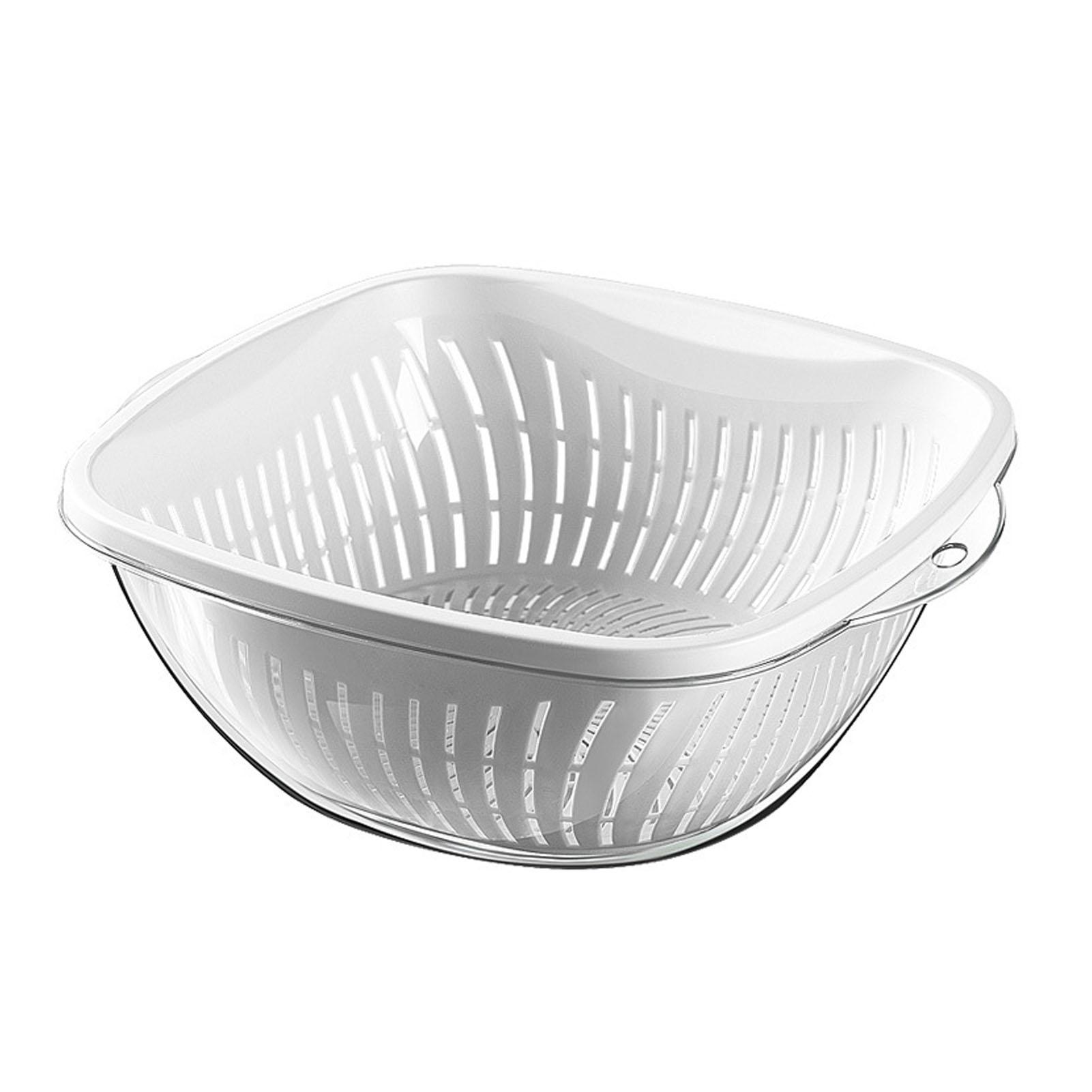 Konnwei Vegetable Washing Basket Thickened Plastic Multifunctional Double Layer Fruit Colanders Bowl Set Small