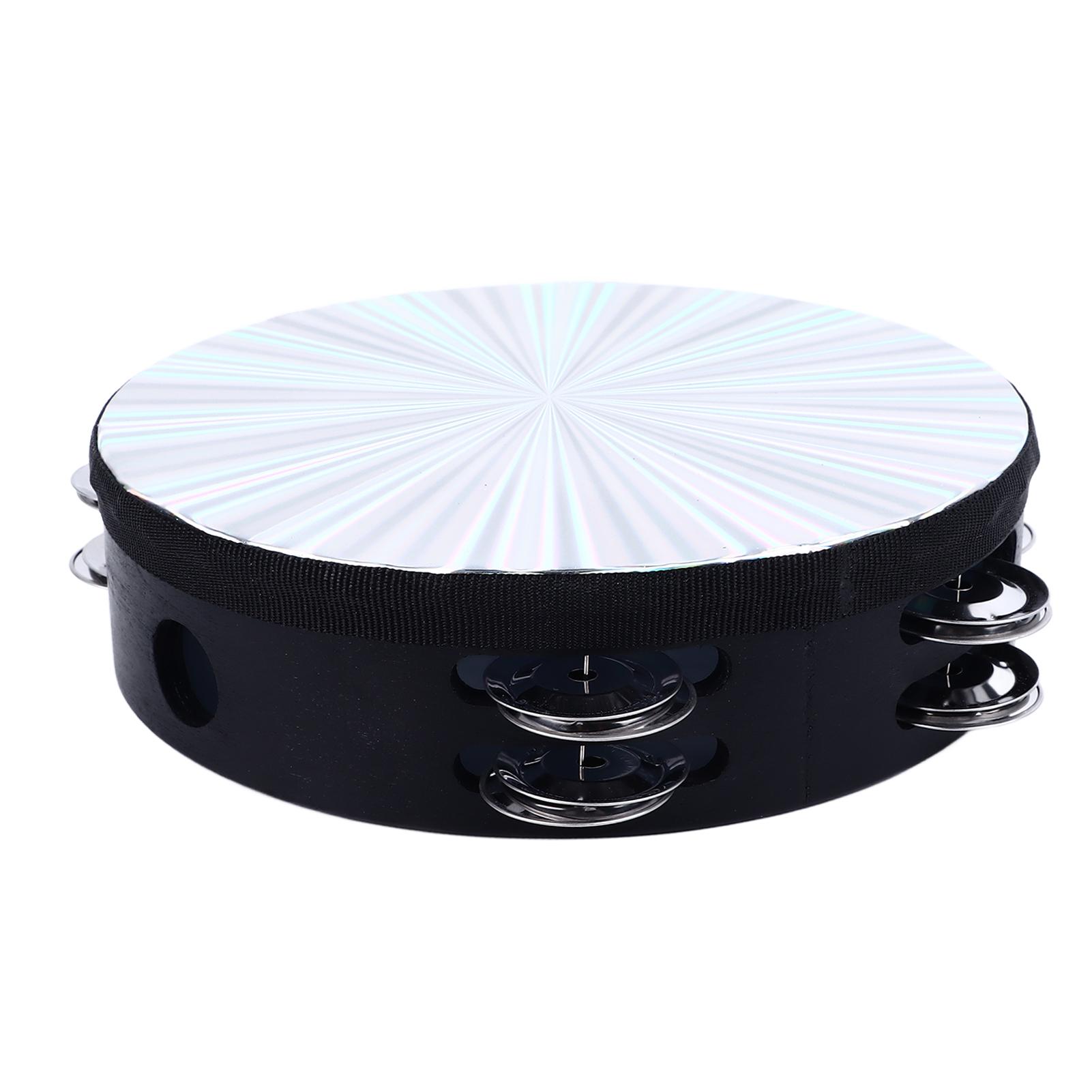 COSYHOME Tambourine Double Row 8in Percussion Jingles Hand Instrument for Party Performance