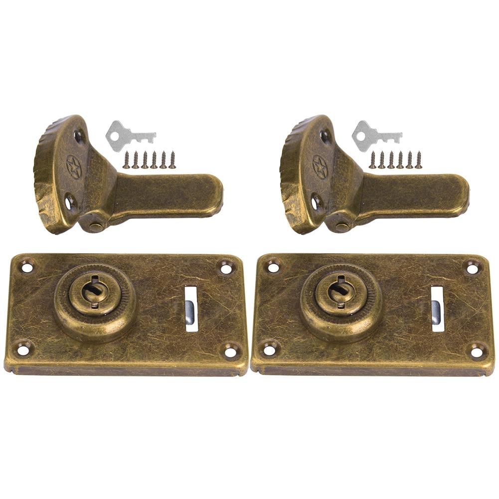 GoolRC 2Pcs Wooden Box Hasp Buckle Antique Hardware Fastener Fitting Furniture Accessories