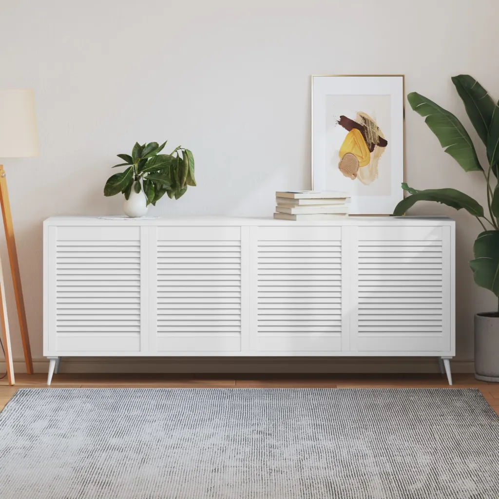 VidaXL Louvred Doors 4 pcs Solid Pine Wood White 61.5x49.4cm