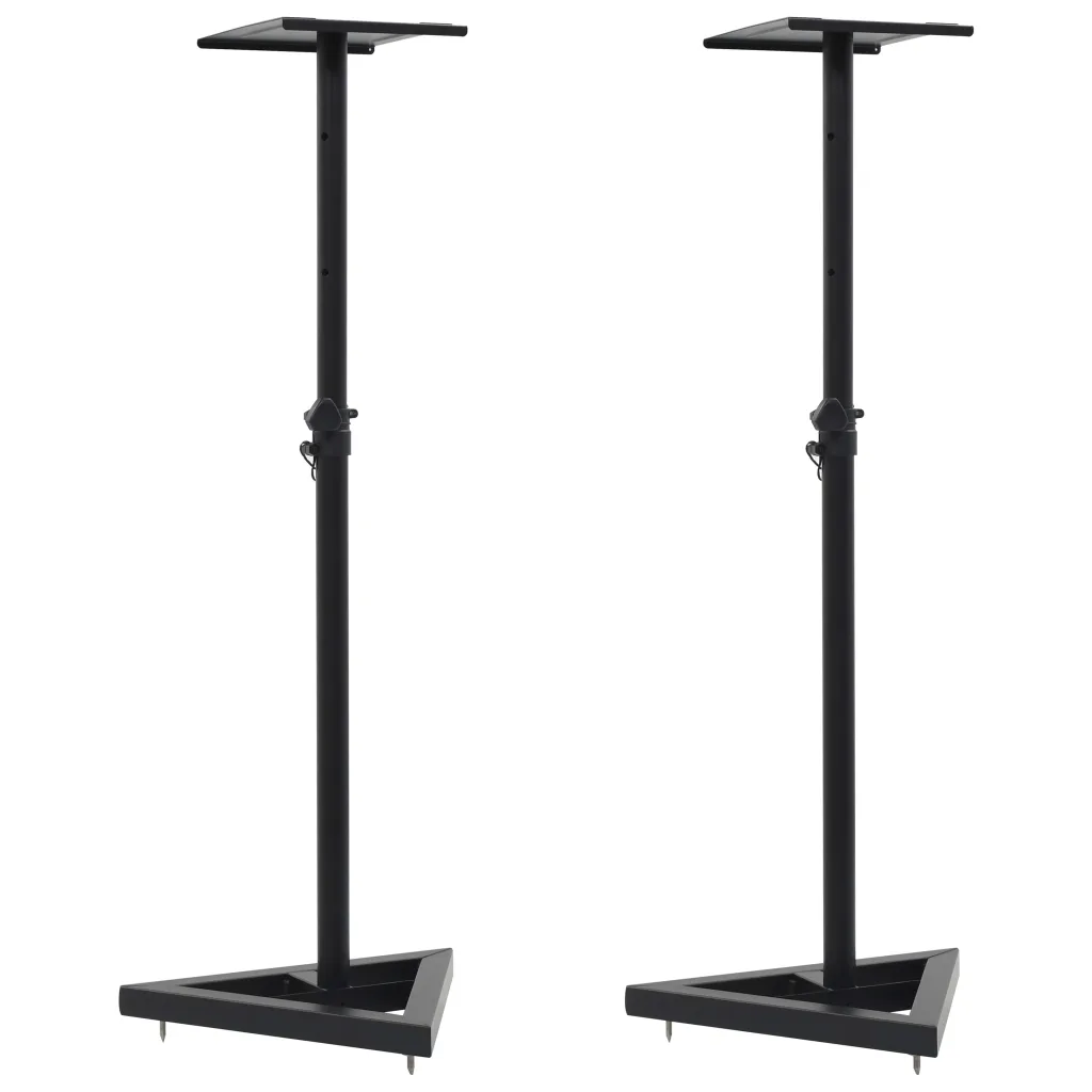 VidaXL Studio Monitor Speaker Stands 2 pcs Black Steel