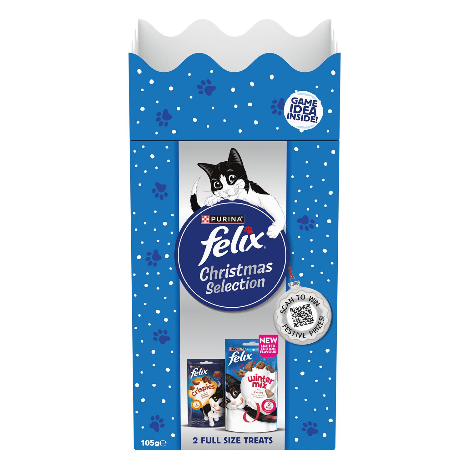 Felix Treats Xmas Cracker Cat Treats 105g - Blue