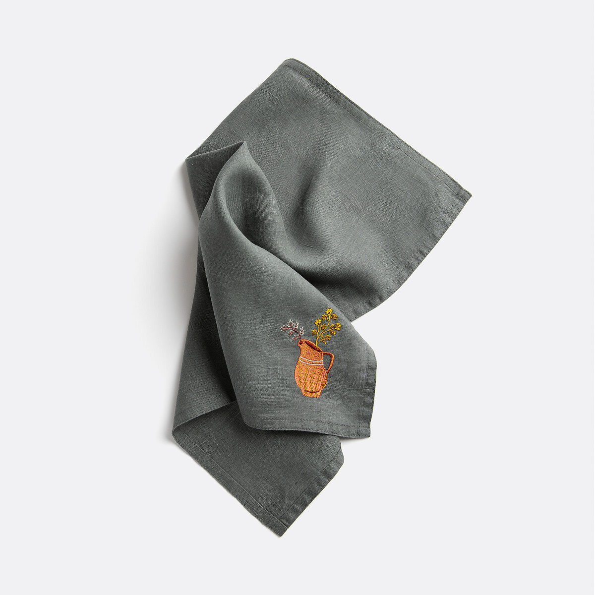 La Redoute Interieurs Set of 2 Lison Napkins in Embroidered Washed Linen