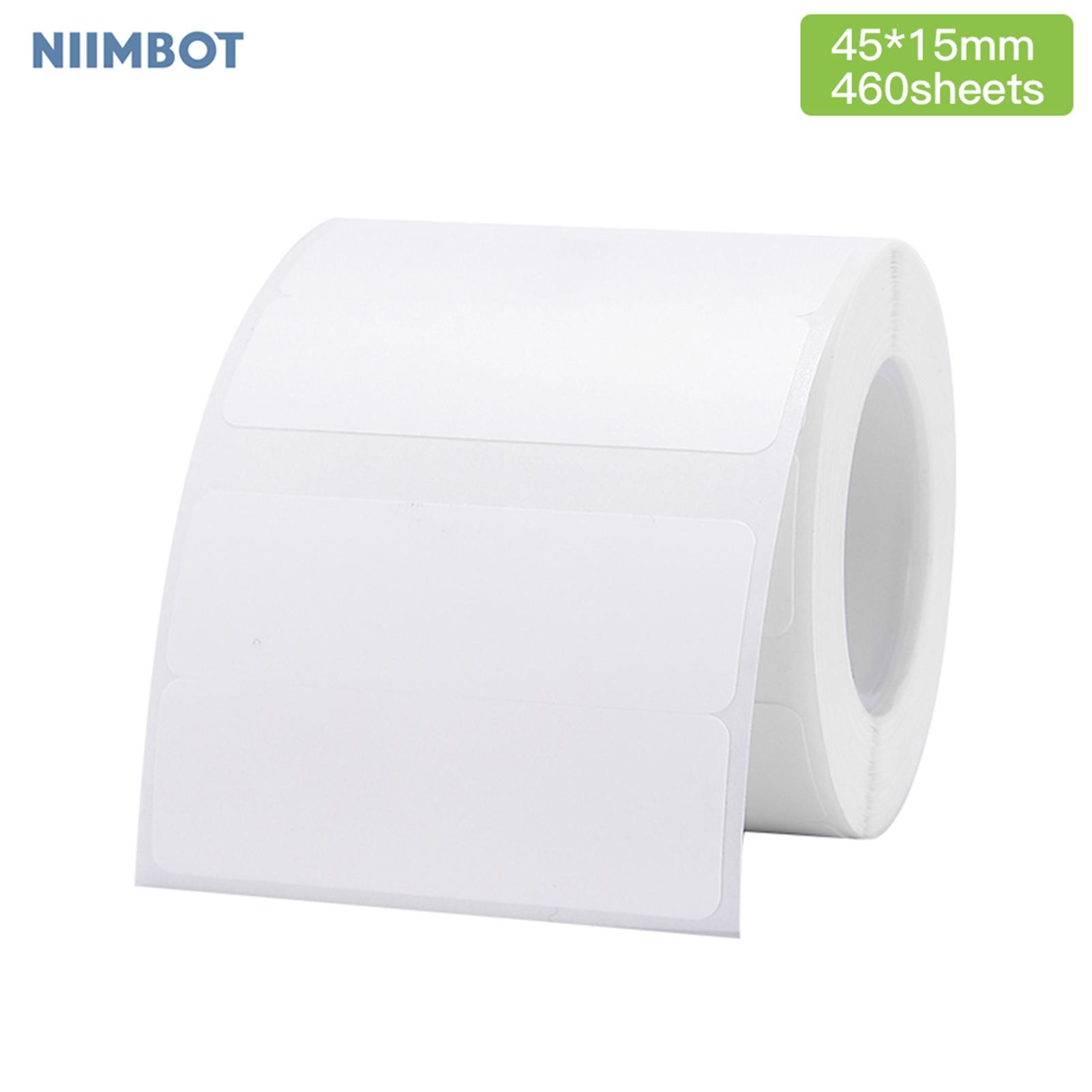 Niimbot White Blank Thermal Printing Paper Roll Barcode Price Size Name Label Paper Waterproof 30x15mm (460 sheets)