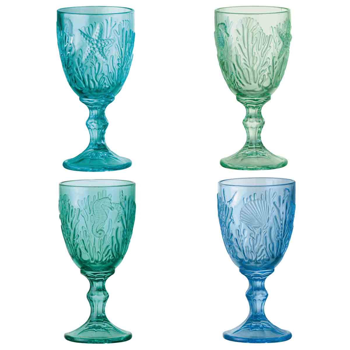 The Drh Collection Marine 4 Piece 250ml Glassware Set blue