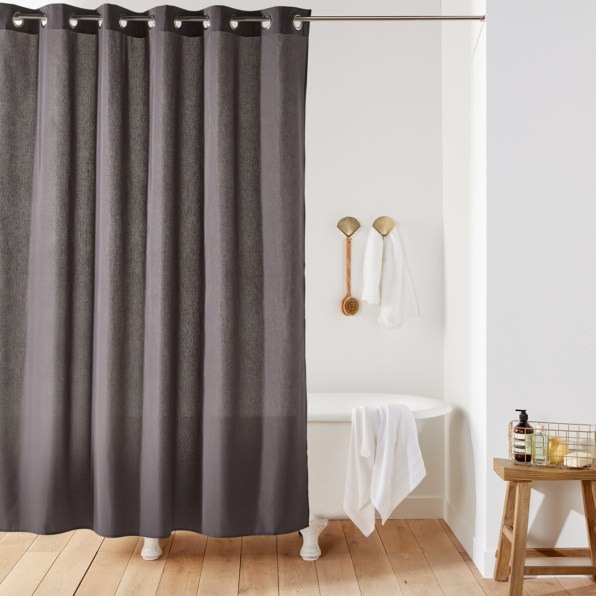 La Redoute Interieurs Scenario Plain Canvas Shower Curtain by La Redoute