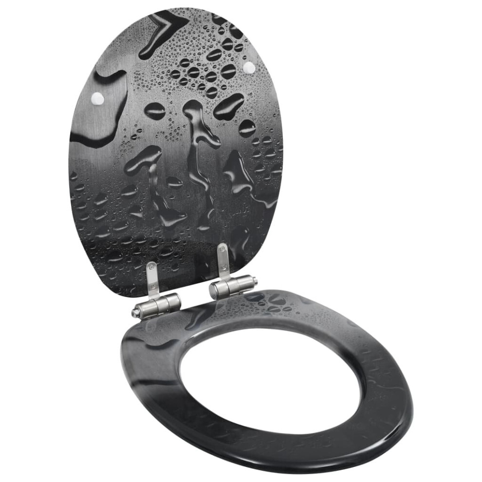 VidaXL WC Toilet Seat with Soft Close Lid MDF Water Drop Design