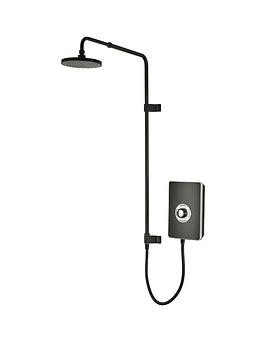 Triton Collection Matt Black Rainfall Manual Electric Shower, 9.5Kw