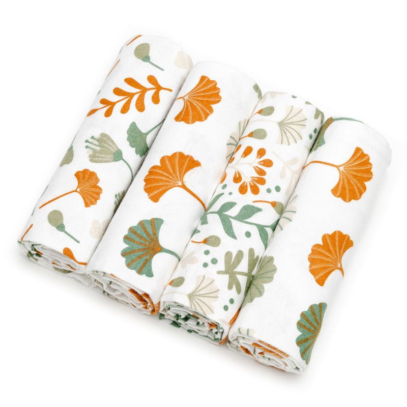 T-TOMI Cloth Diapers Ginkgo Leafs cloth nappies 76x76 cm 4 pc
