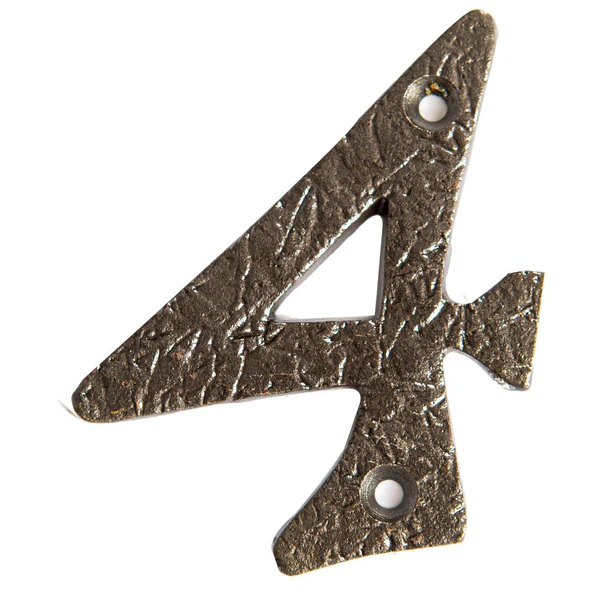 80mm Grey Rustic Iron House Number 4 | By Hammer & Tongs