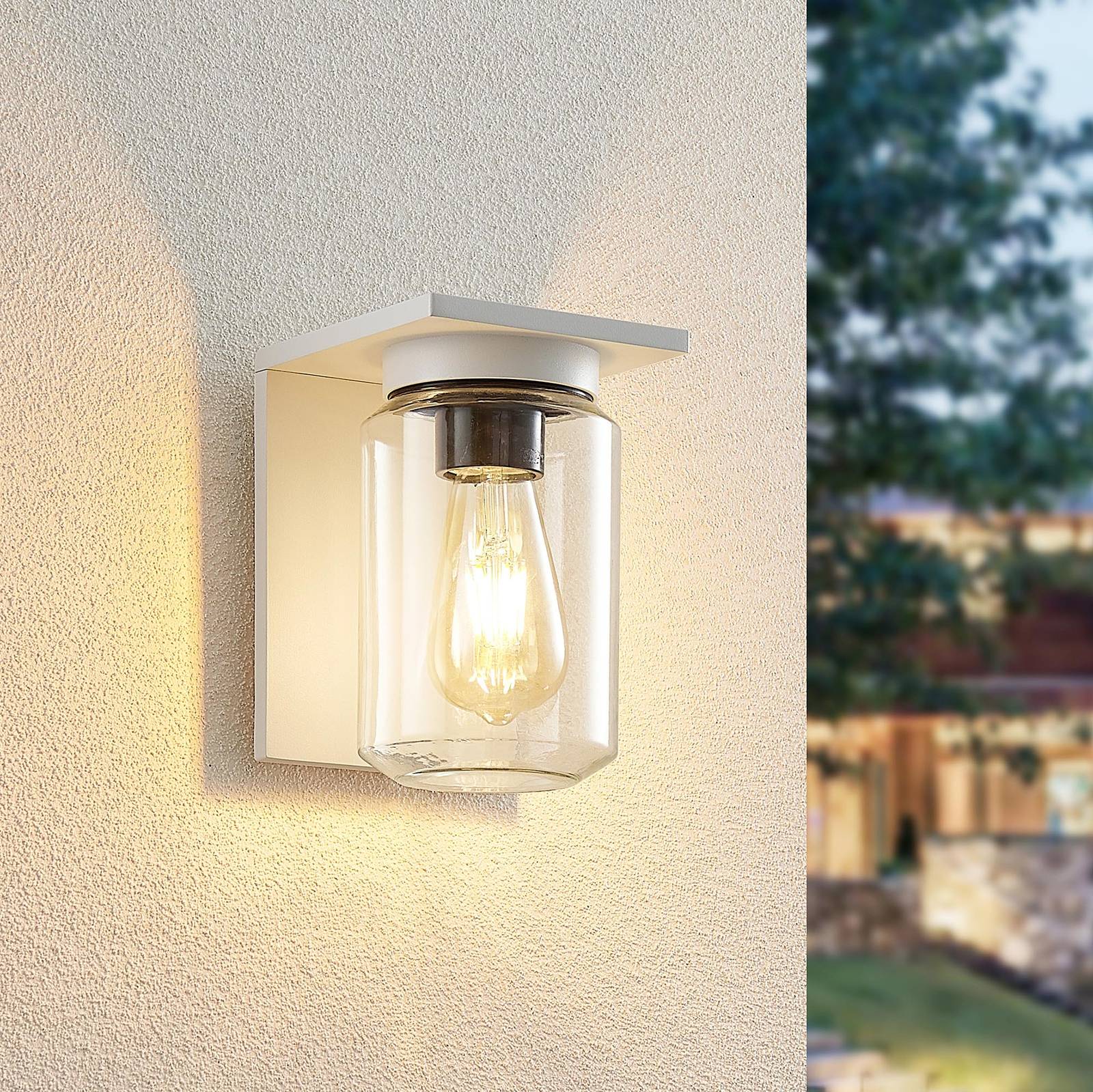 Lucande Semka outdoor wall light, white