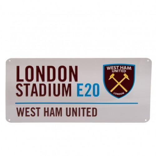 West Ham United FC Street Sign (One Size) (White)