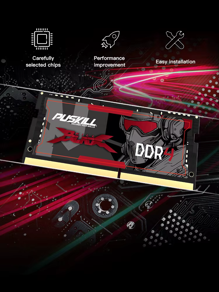 PUSKILL Memoria Ram Notebook Ddr4 Ddr3l 16gb 8gb 4gb 32gb 3200 2666 2400 1600 1333 Sodimm Laptop