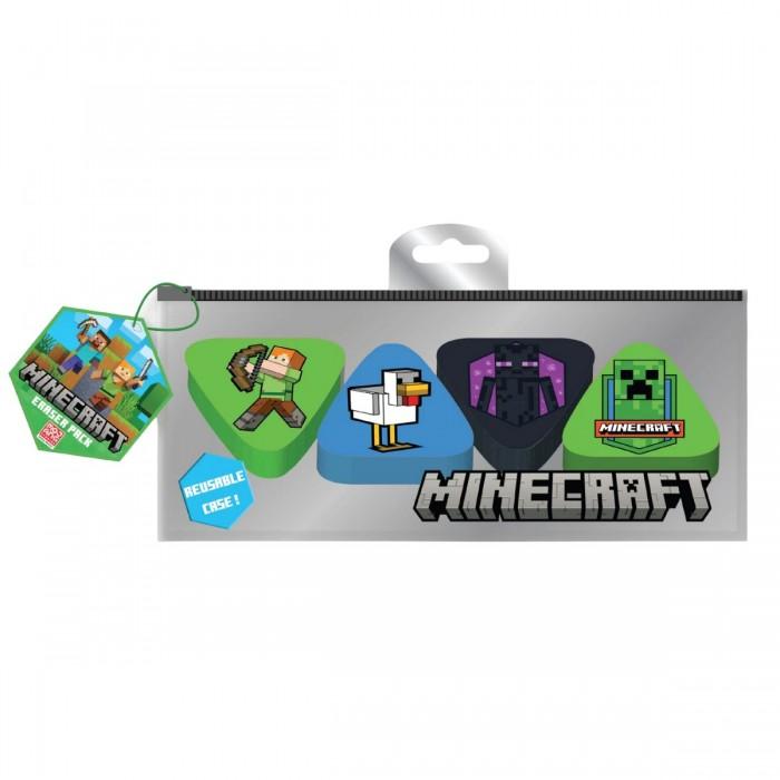 Minecraft Icon Erasers Set (Pack of 4) One Size black