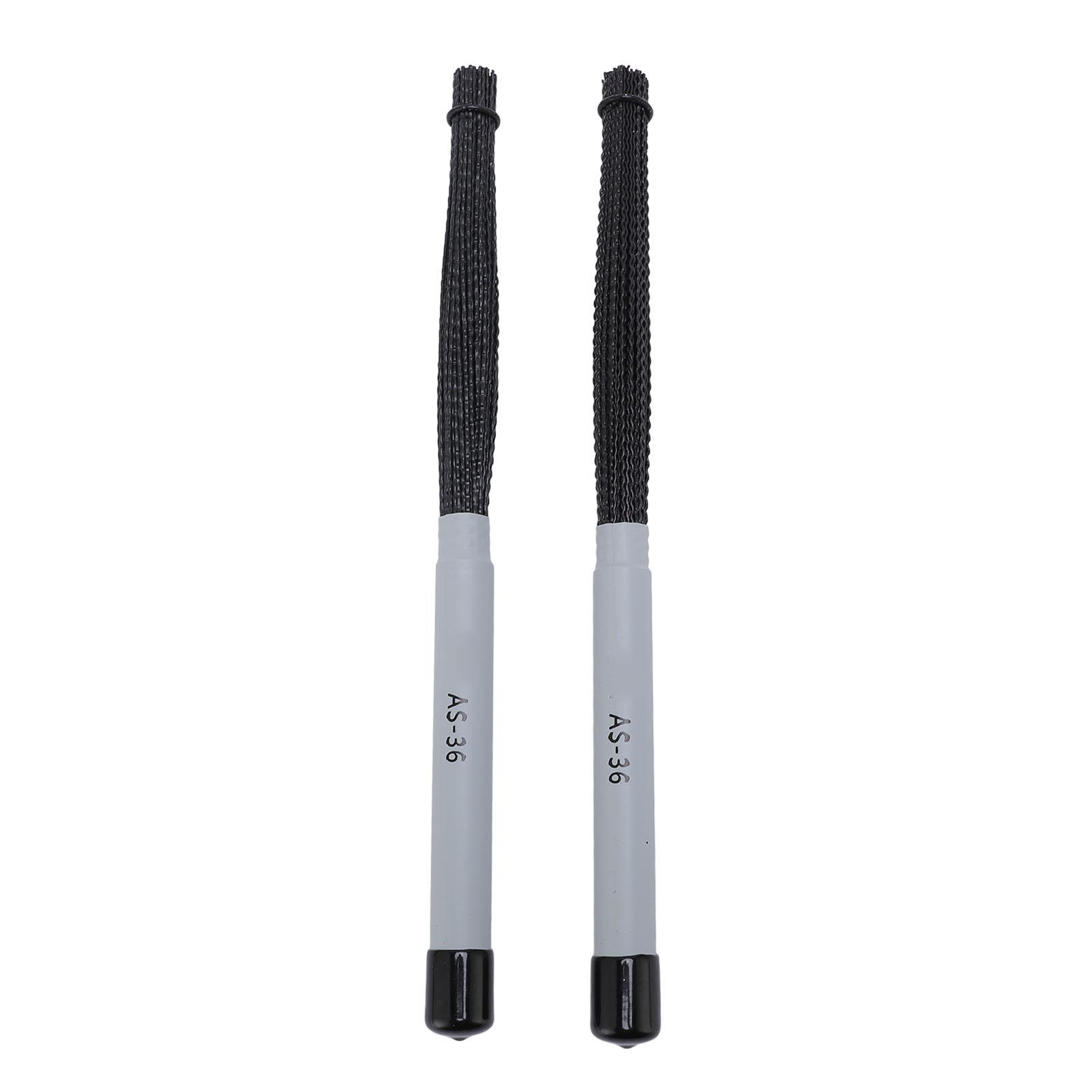 COSYHOME 1 Pair Retractable Nylon Cajon Drum Brushes with Comfortable Handle for Practices Performances