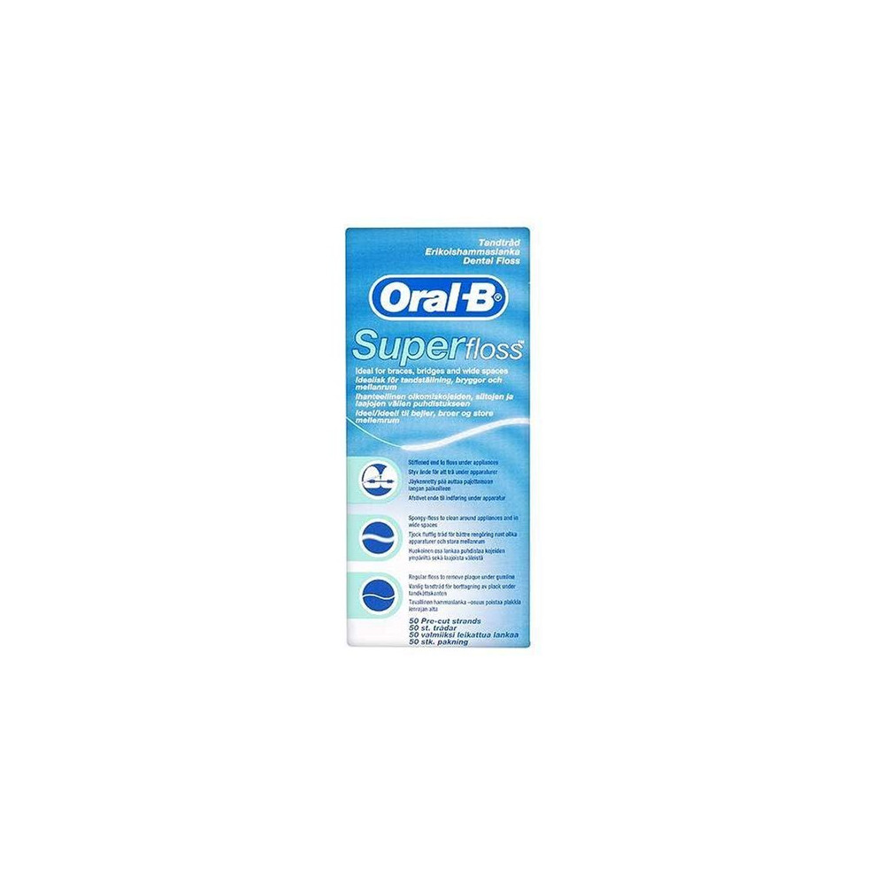 Oral-B Oral B SuperFloss Super Dental Floss for Braces Bridges