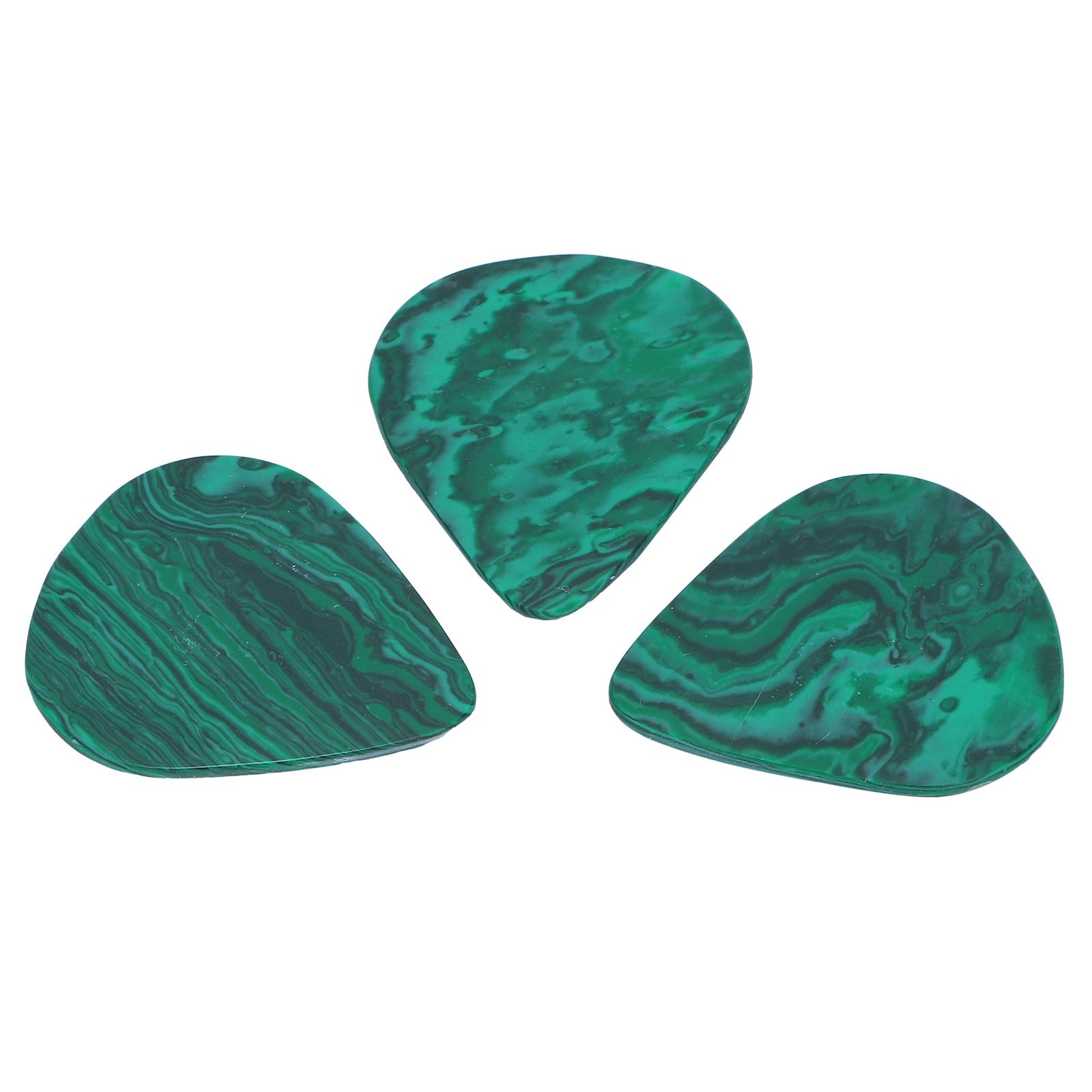 COSYHOME 3Pcs Malachite Guitar Picks Plectrums Thick Guitar Plectrums Instrument Plectrum Accossesorys