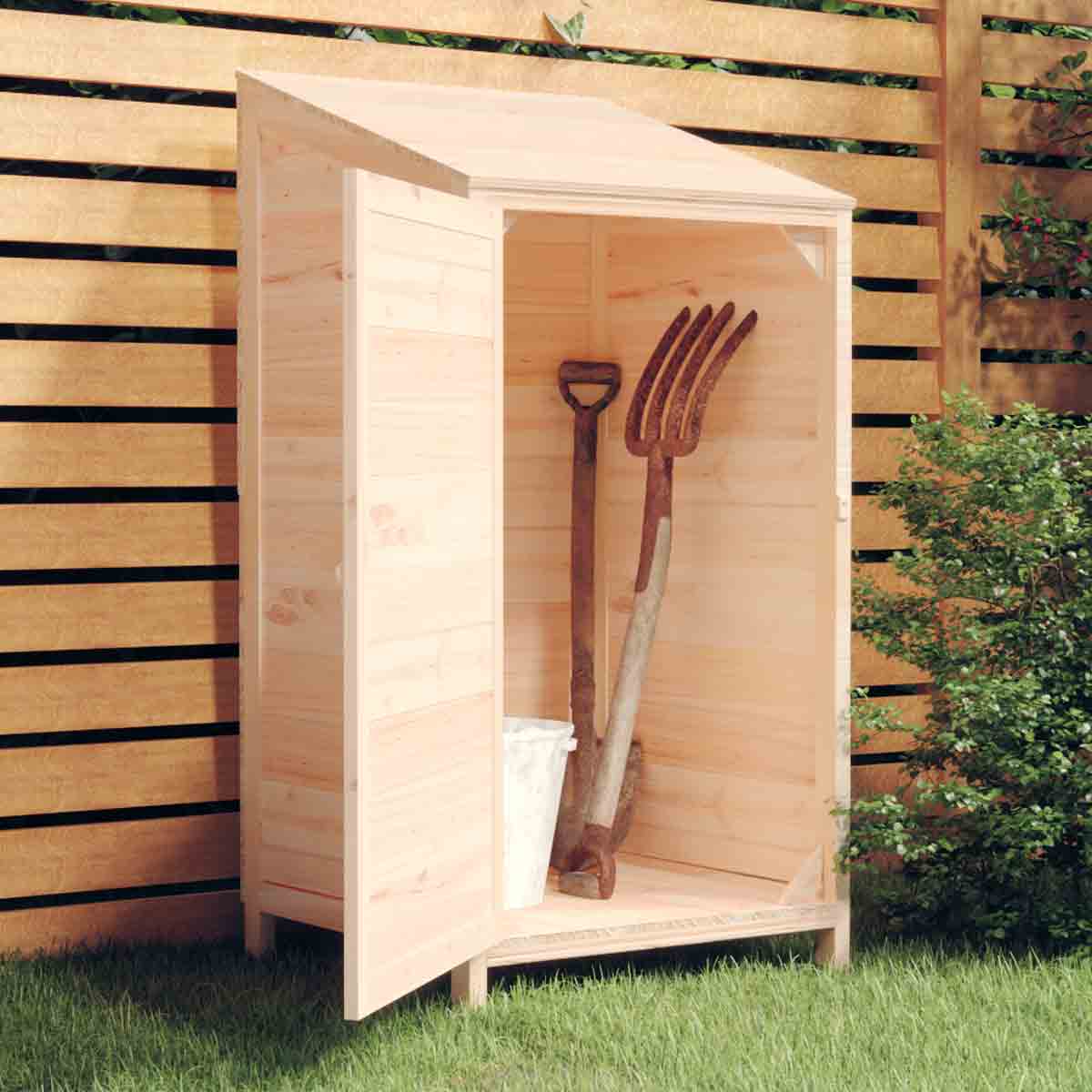 VidaXL Garden Shed 55x52x112cm Solid Wood Fir, Brown