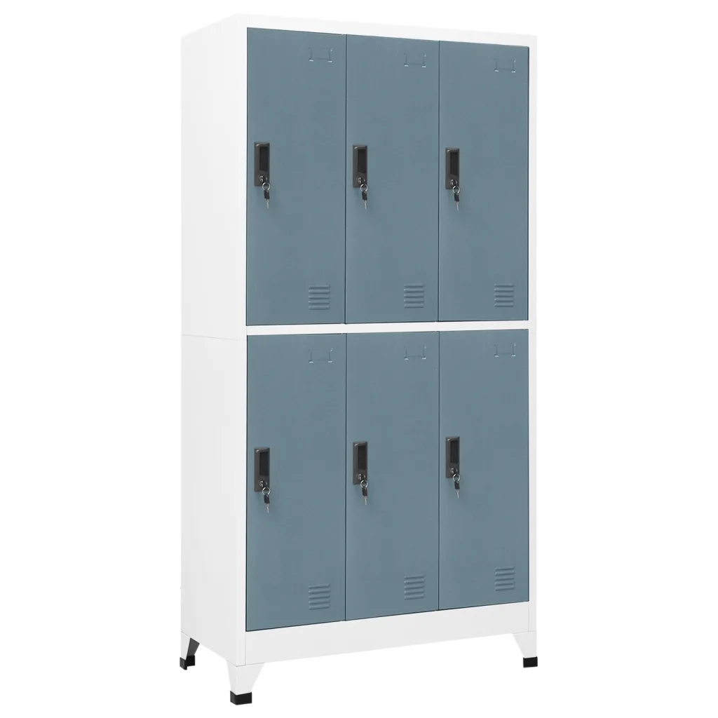 VidaXL Locker Cabinet Light Grey and Dark Grey 90x45x180 cm Steel