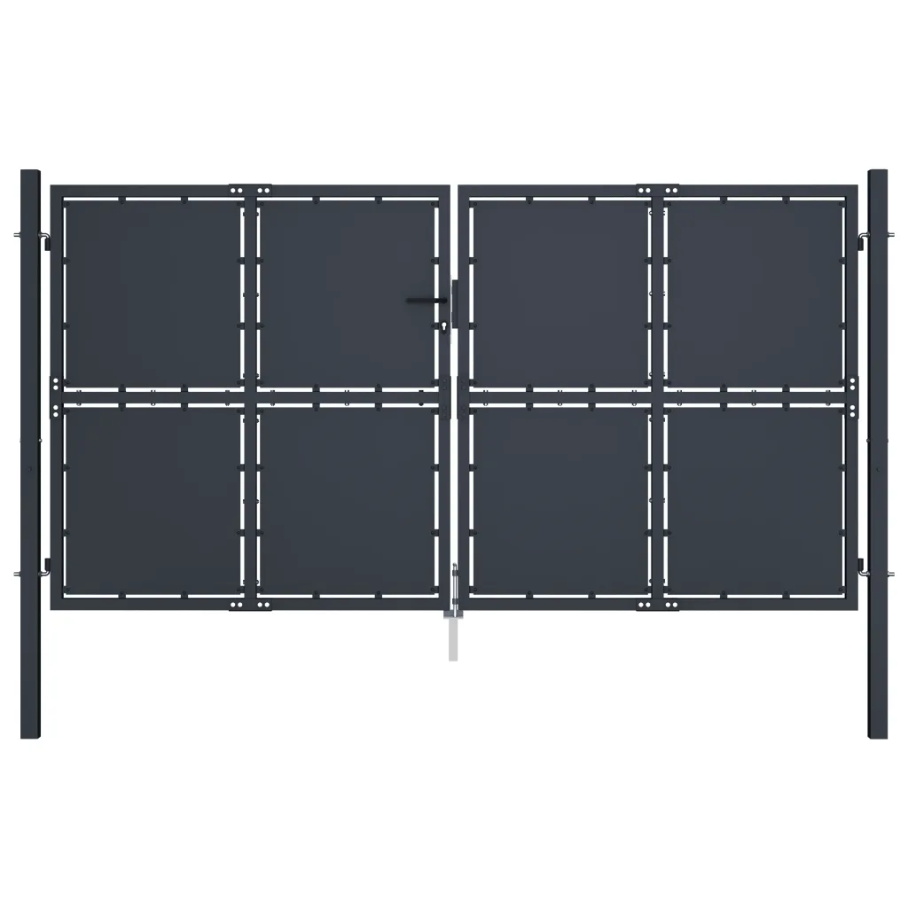 VidaXL Garden Gate Steel 300x200 cm Anthracite