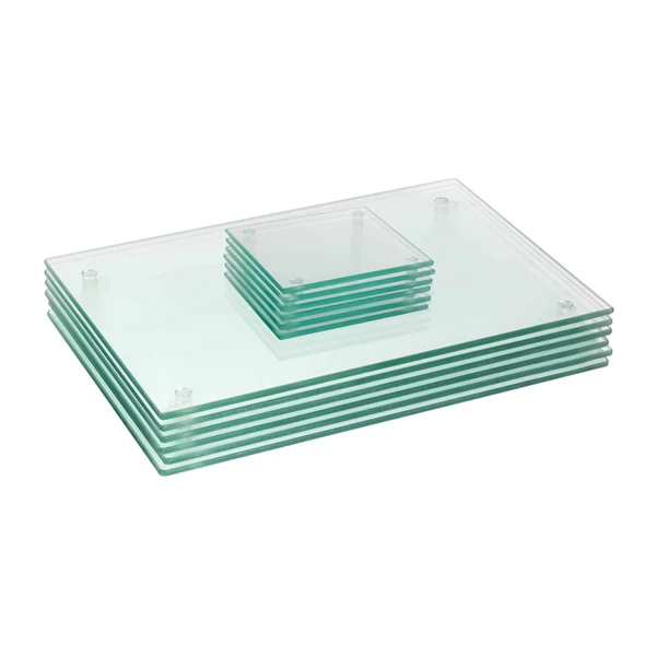 12pc Glass Placemats & Coasters Set 30cm x 20cm