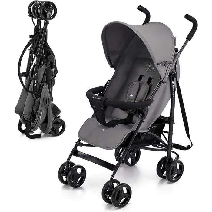 ARBORESCENCE Kinderkraft TIK Poussette Légère, Ne Pèse Que 6,5 kg, Poussette De Voyage, Facile À Pince, Dossier Réglable, Gris
