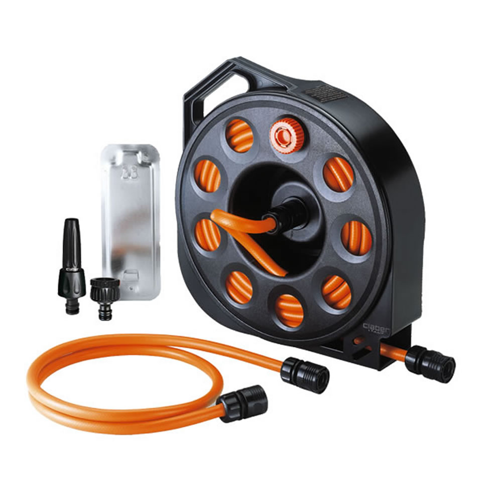 Claber Claber avvolgitubo con tubo 15mt + lancia raccordi irrigazione giardinaggio 8974