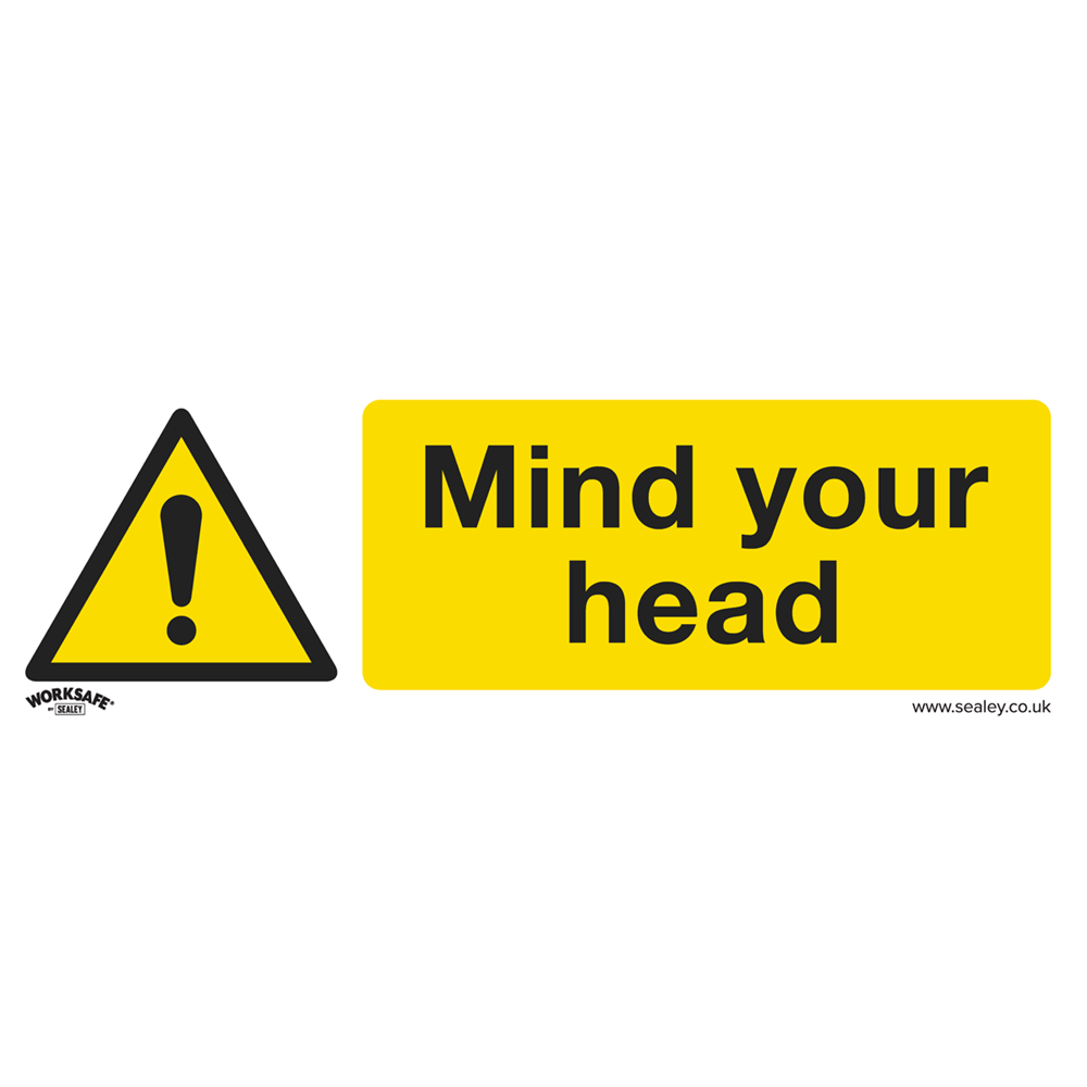  Self Adhesive Vinyl Mind Your Head Sign 300mm 100mm Standard