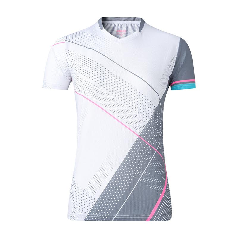 Binchi Keji Travel Badminton Clothing Men's and Women's New Summer Short Sleeve Training Wear Quick-Drying Breathable Volleyball Sports Suit Table Tennis Clothing L