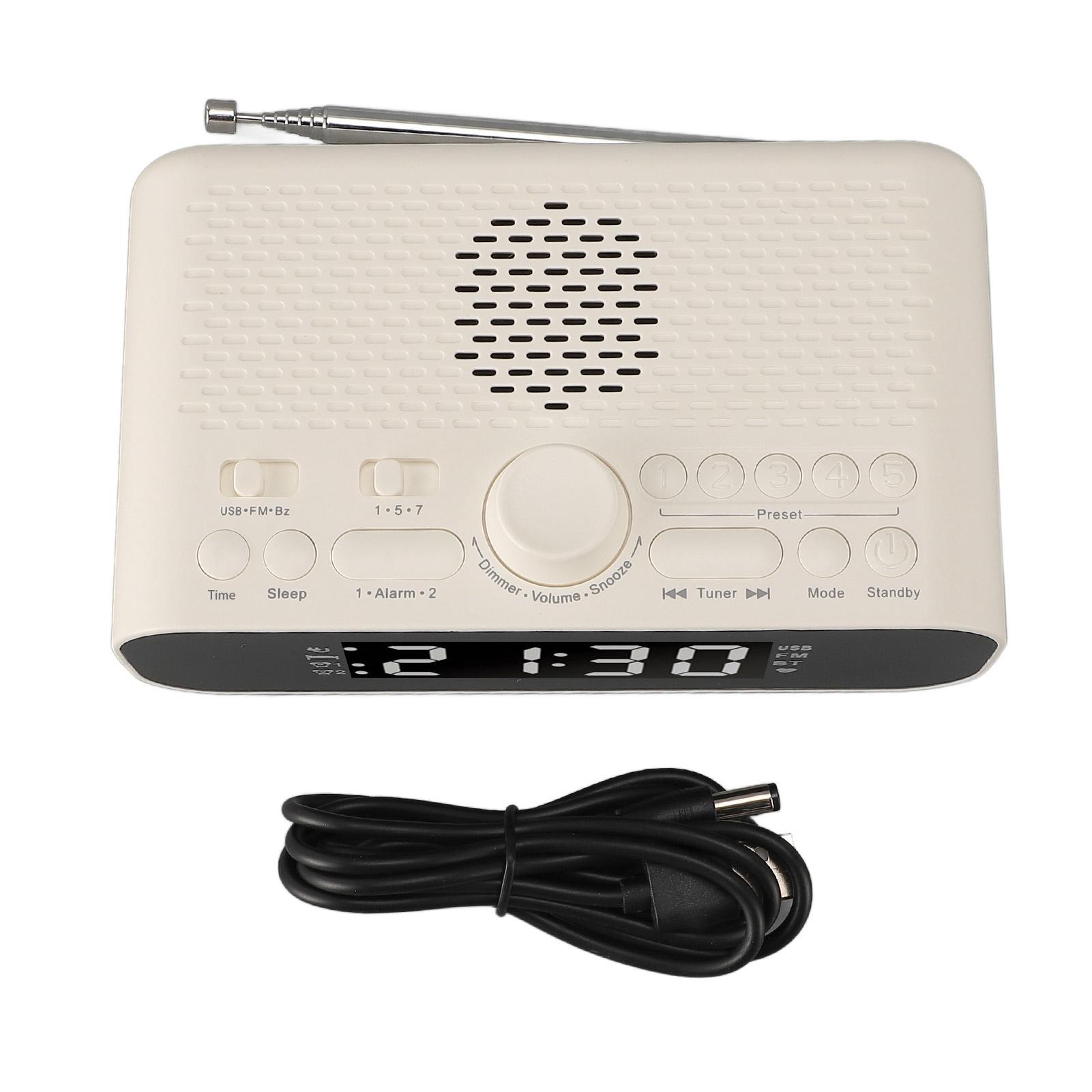 DIYelecs Digital Alarm Clock Radio Bluetooth Speaker Dual Alarm Clocks FM Radio with Snooze Function and