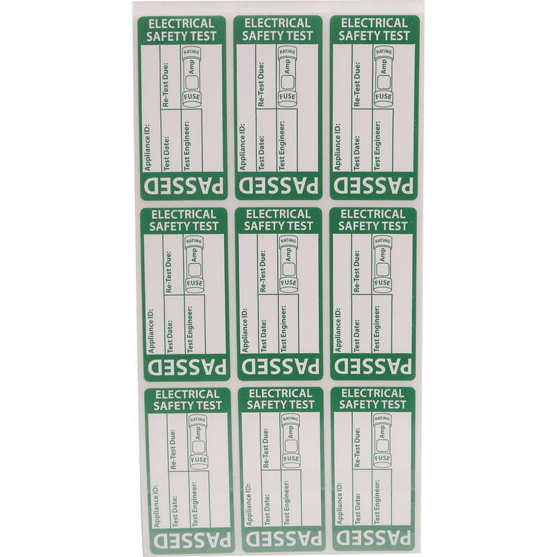 Unbranded PAT Testing Labels 500 X Passed