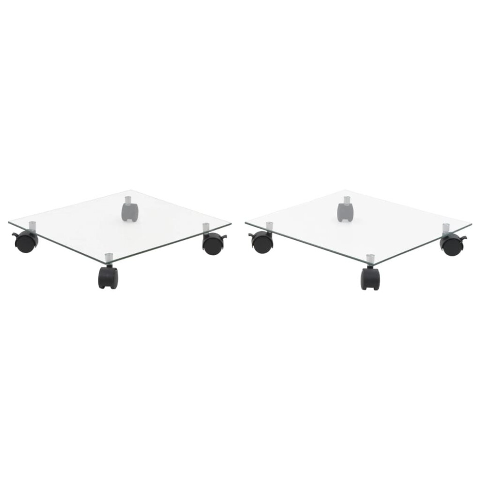 VidaXL Plant Rollers 2 pcs Tempered Glass 35x35 cm Square