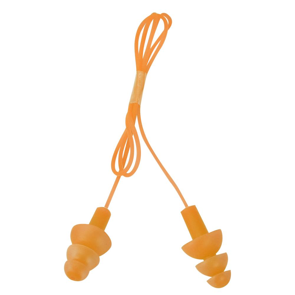 Beautyyy Waterproof Soft Silicone Corded Noise Prevention Swimming Earplugs Earmuff(Orange)