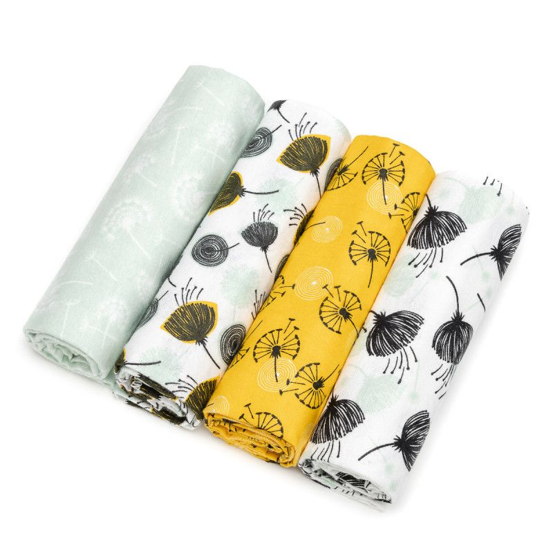 T-TOMI Cloth Diapers Dandelions cloth nappies 76x76 cm 4 pc