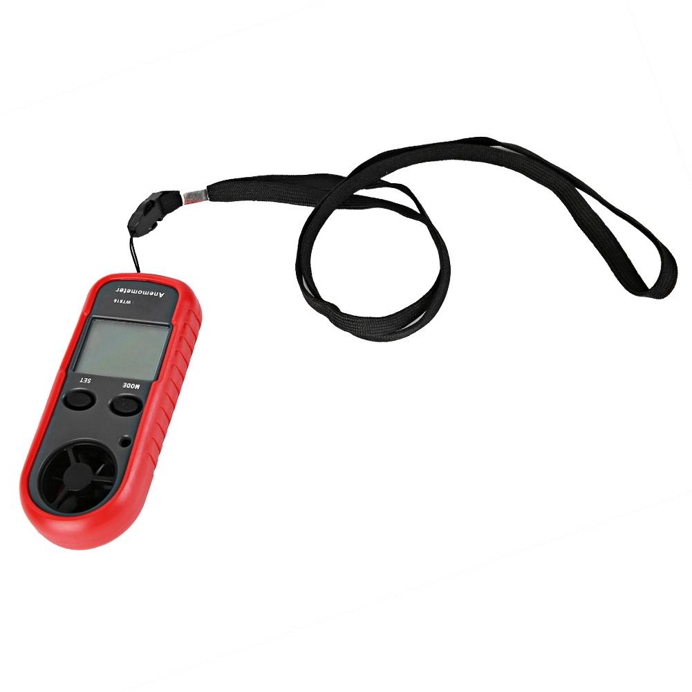 LCD Digital Pocket Wind Meter Temperature Anemometer Tester Alarm 0 30ms