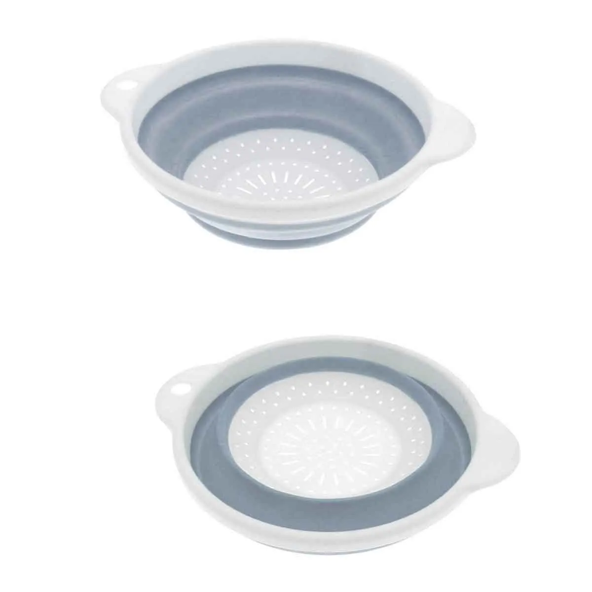 Country Club 2 Pack Collapsible Colanders, Grey