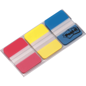 Post-it Index Flags Assorted Plain Special format 3 Packs of 22 Strips